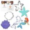CookieCutter.Com Under The Sea Cookie Cutter 3 Pc Set – 3.5 in Seashell, 4 in Starfish, 4.5 in Mermaid